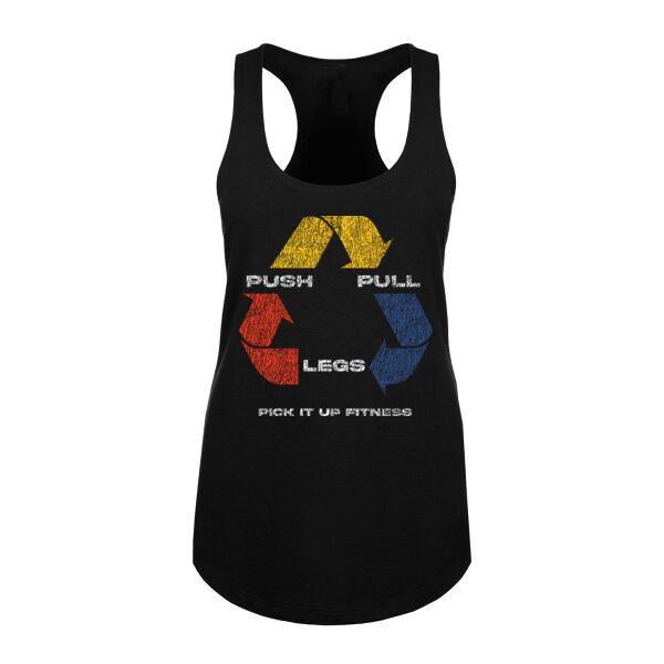 PUSH PULL LEGS REPEAT - WOMEN'S FITTED TANK TOP Thumbnail